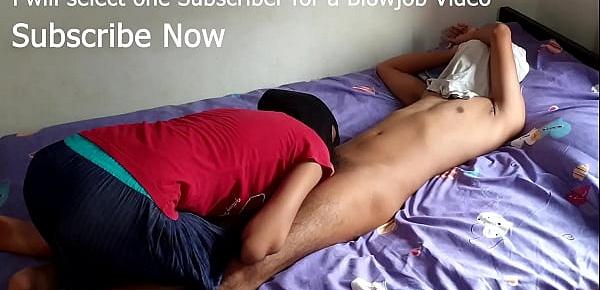 trendsindian young couple homemade blowjob